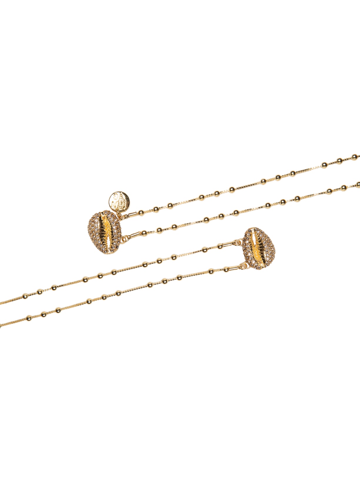 Colar Escapulário Búzio Pave P Dourado Nádia Gimenes