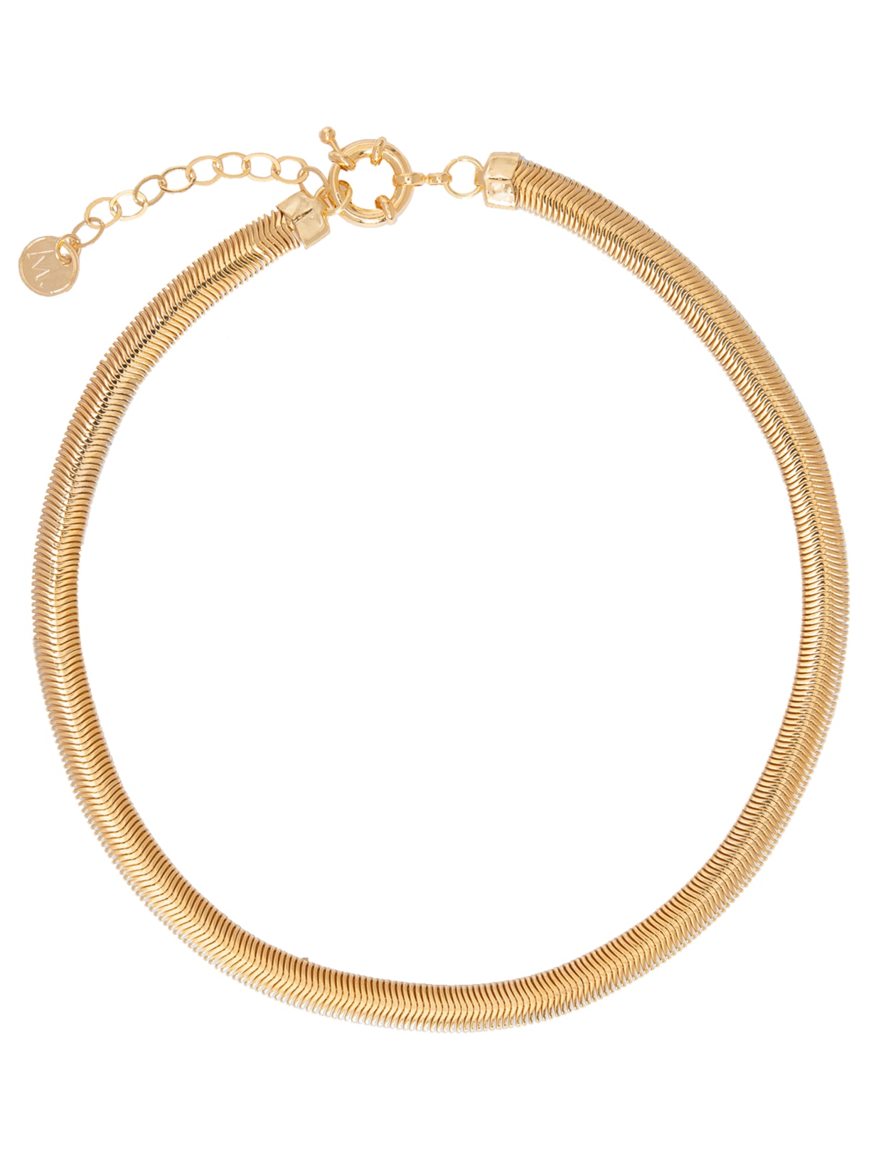 Colar Feminino Achatado Curto Eternos Em Metal - Dourado