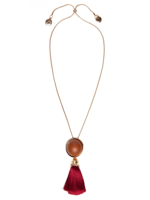 Colar Feminino Alongado Com Tassel - Dourado