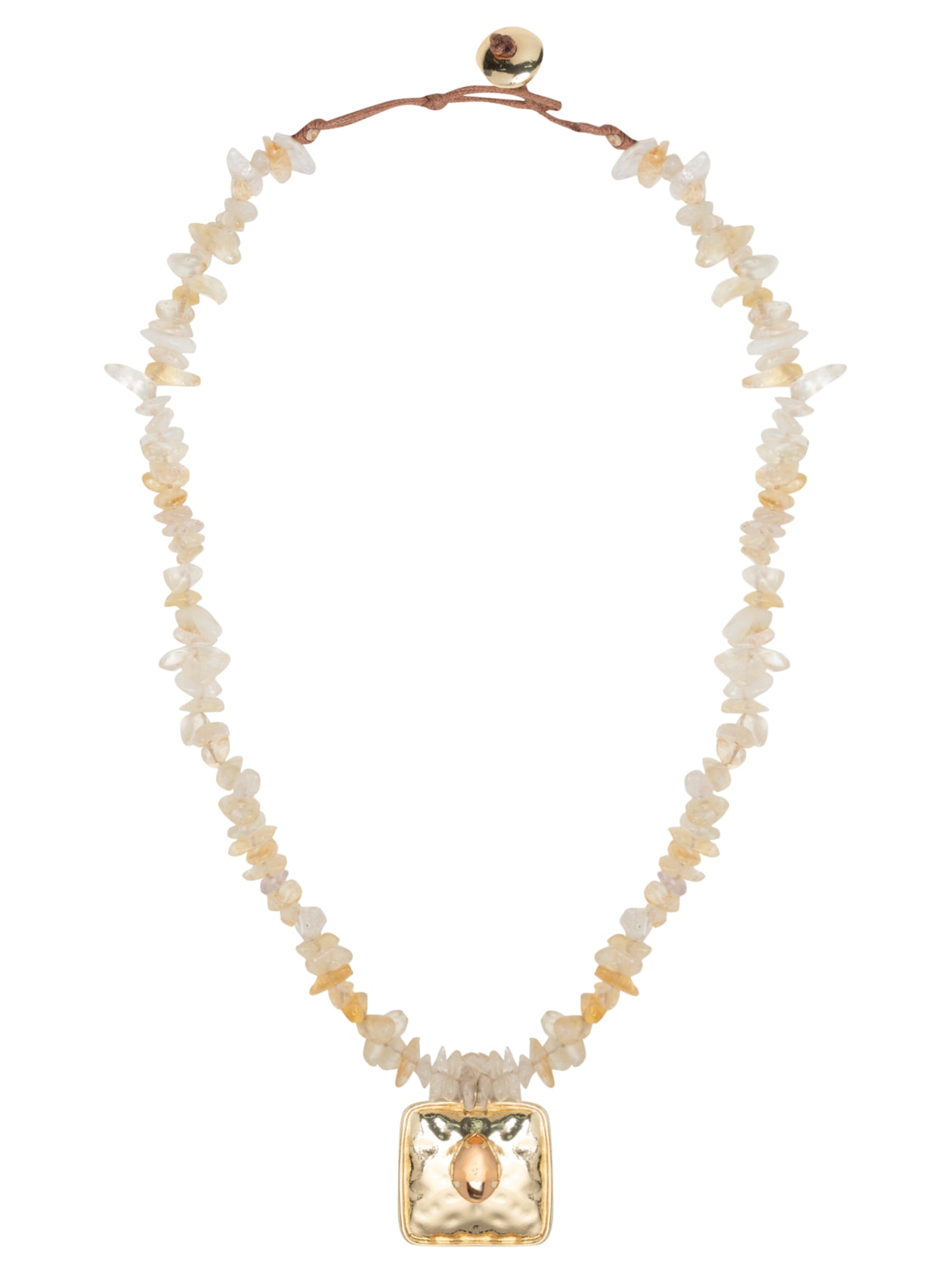 Colar Feminino Cascalho Âmbar - Dourado