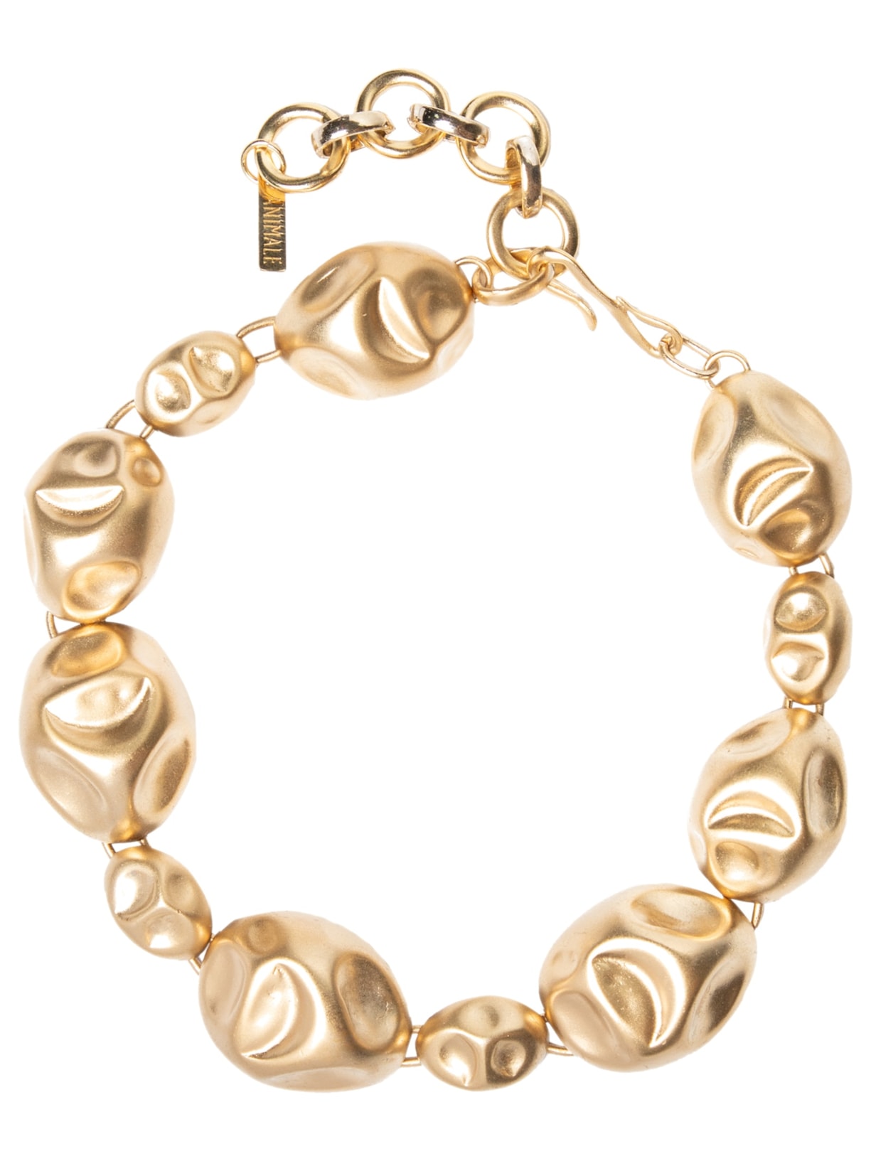 Colar Feminino Chocker Orgânica Amassada Ouro - Dourado