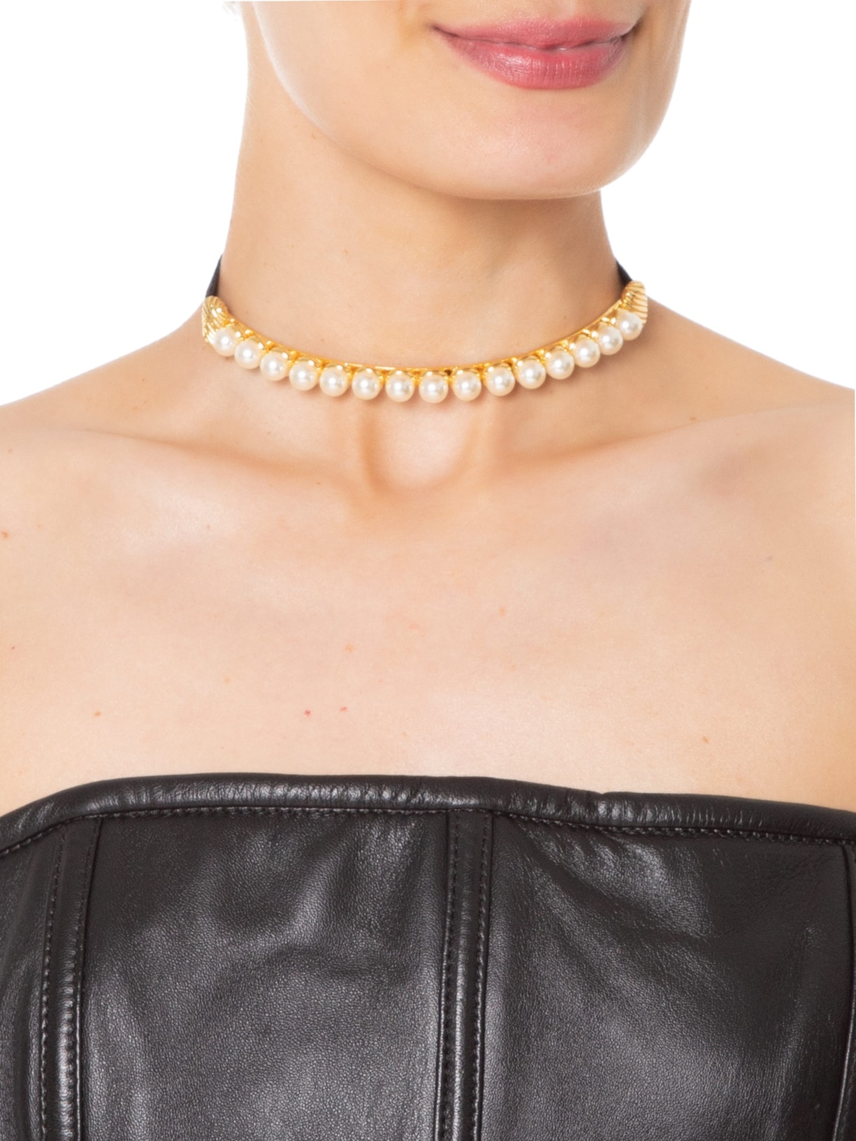 Colar Feminino Chocker Wild Pearl Dourado Nádia Gimenes