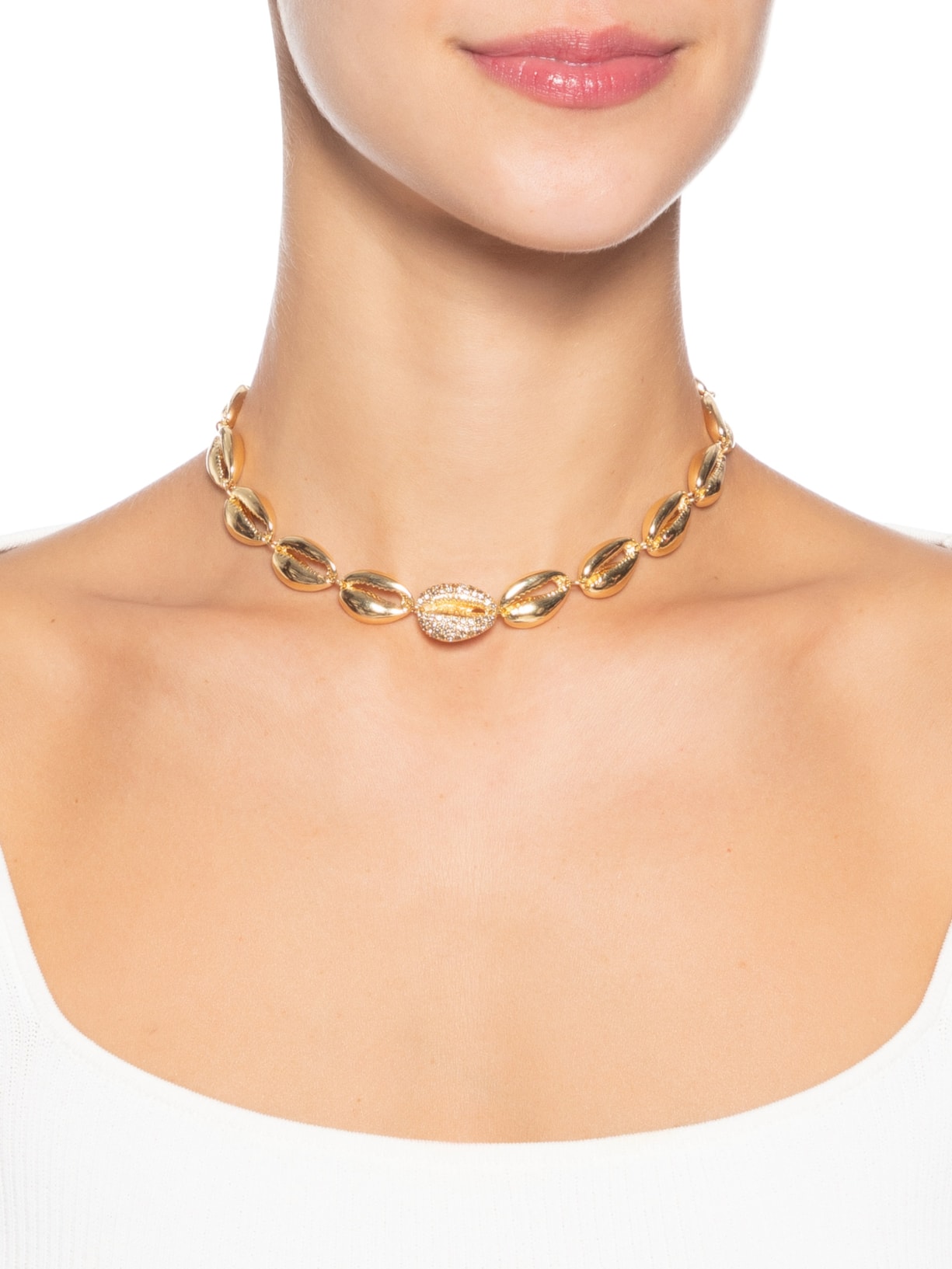 Colar Feminino Choker Akumal Metal Dourado Nádia Gimenes