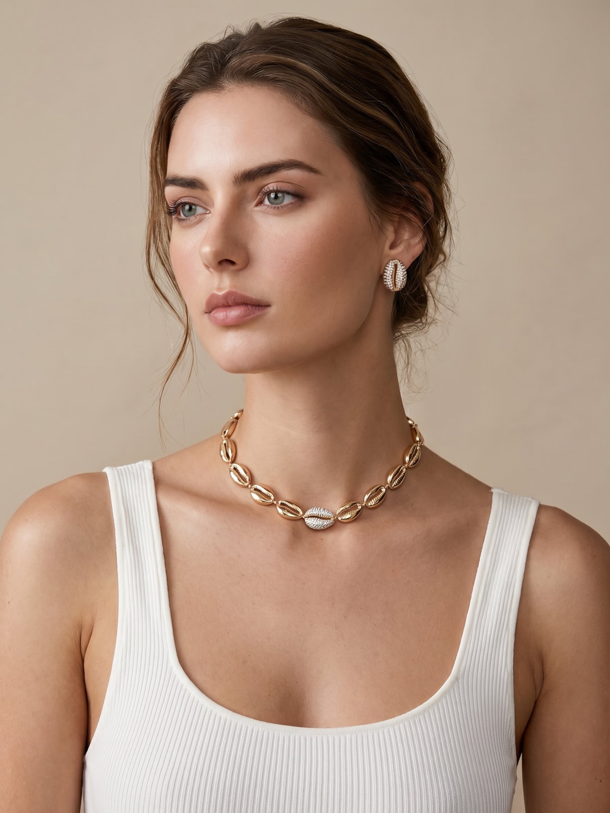 Colar Feminino Choker Akumal Metal Dourado Nádia Gimenes