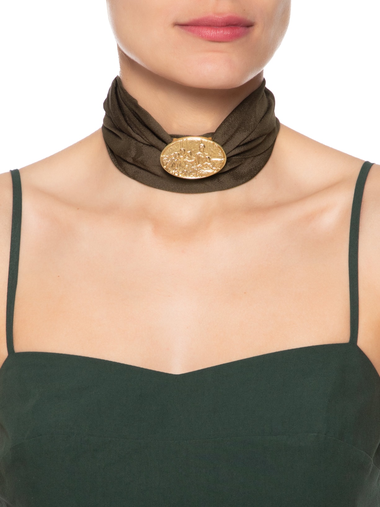 Colar Feminino Choker Lolita Marrom Aluf