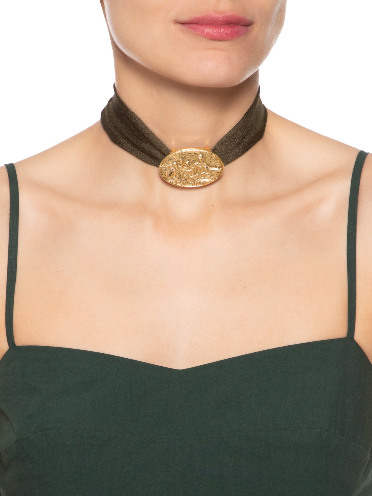 Colar Feminino Choker Lolita Marrom Aluf