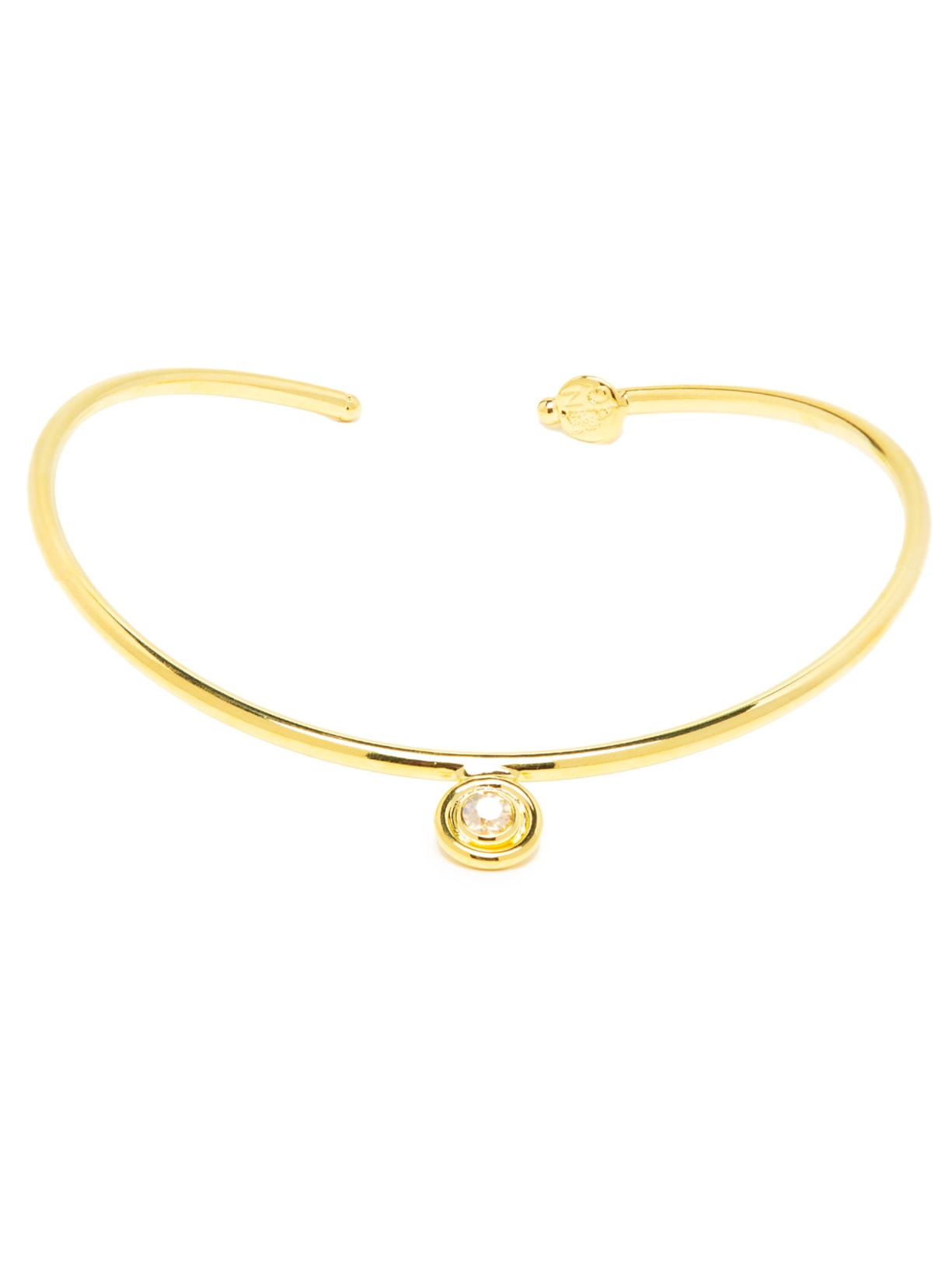 Colar Feminino Choker Tubo Metal - Dourado
