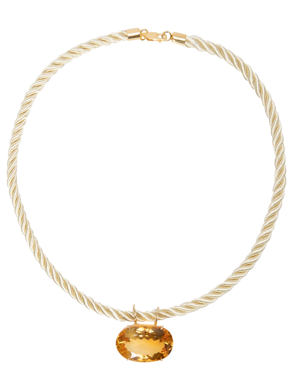 Colar Feminino Citrino Oval - Amarelo