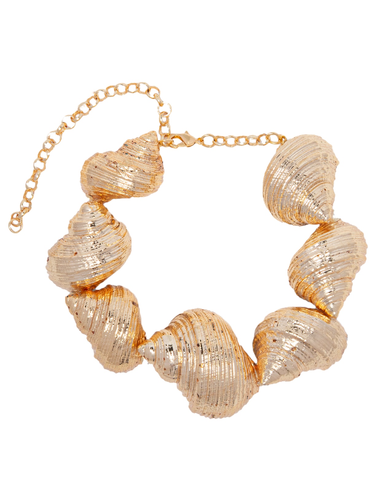 Colar Feminino Com Conchas Banhadas A Ouro - Dourado