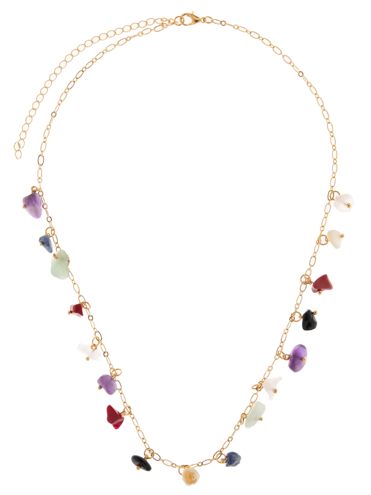 Colar Feminino Com Mix De Pedras Naturais - Dourado