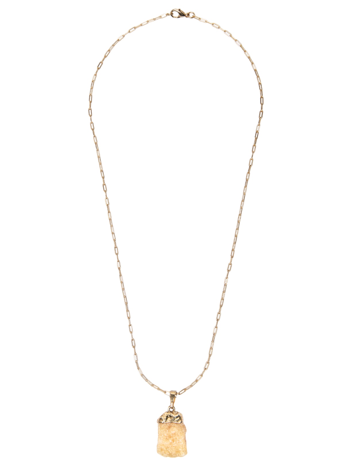 Colar Feminino Com Pedra Natural Citrino - Bege