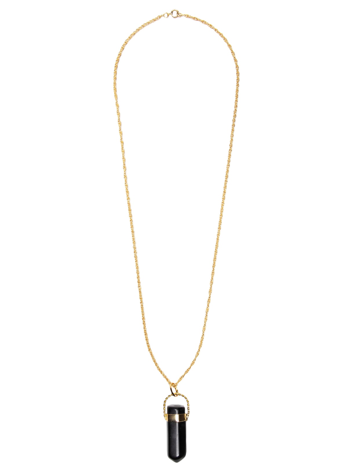 Colar Feminino Com Pedra Natural Turmalina Negra - Preto