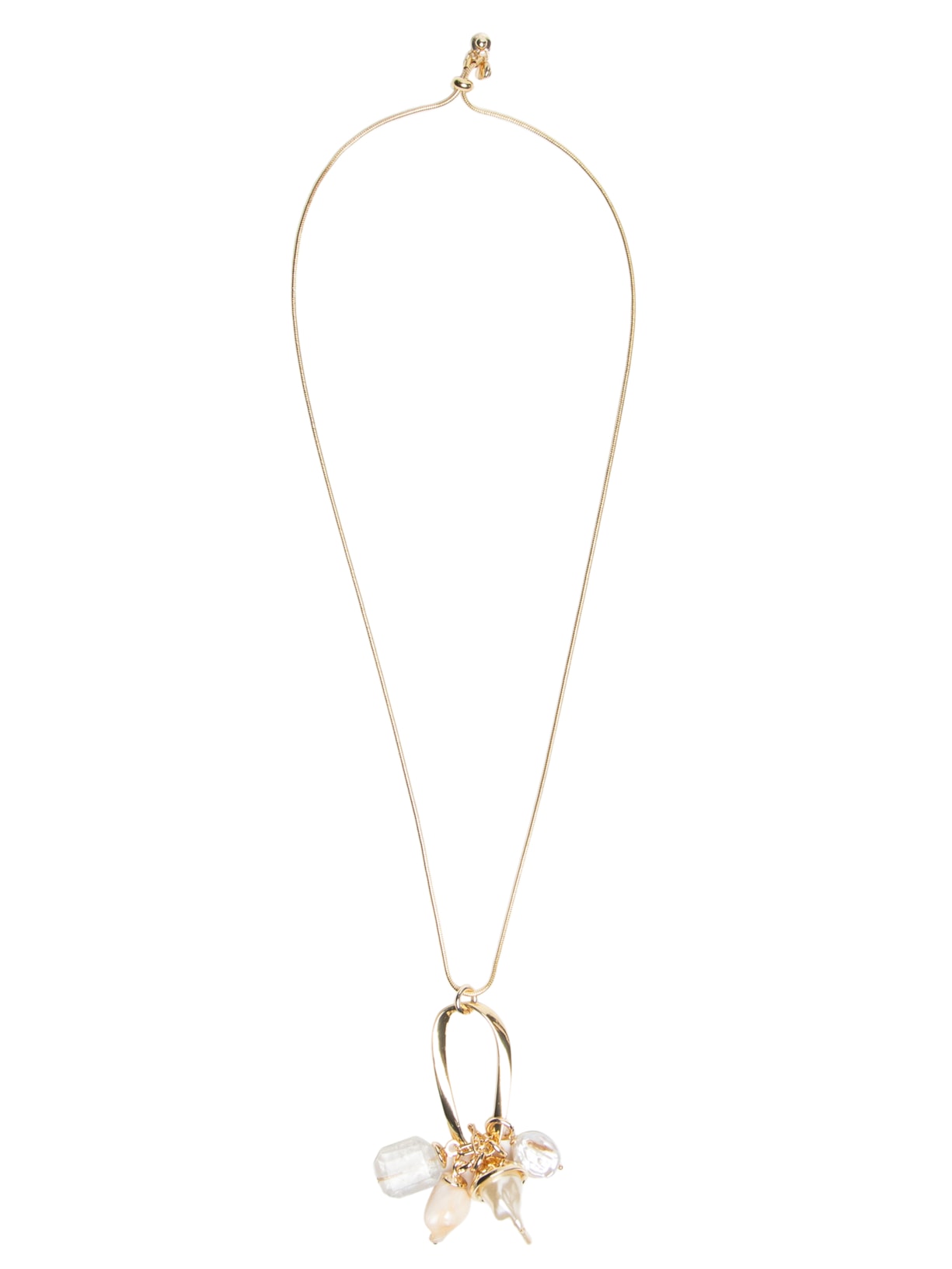 Colar Feminino Com Pingente Em Pedras - Dourado