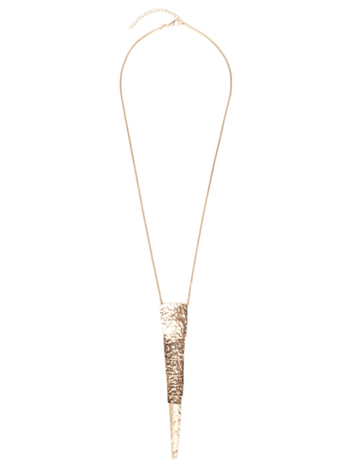 Colar Feminino Com Pingente Texturizado - Dourado