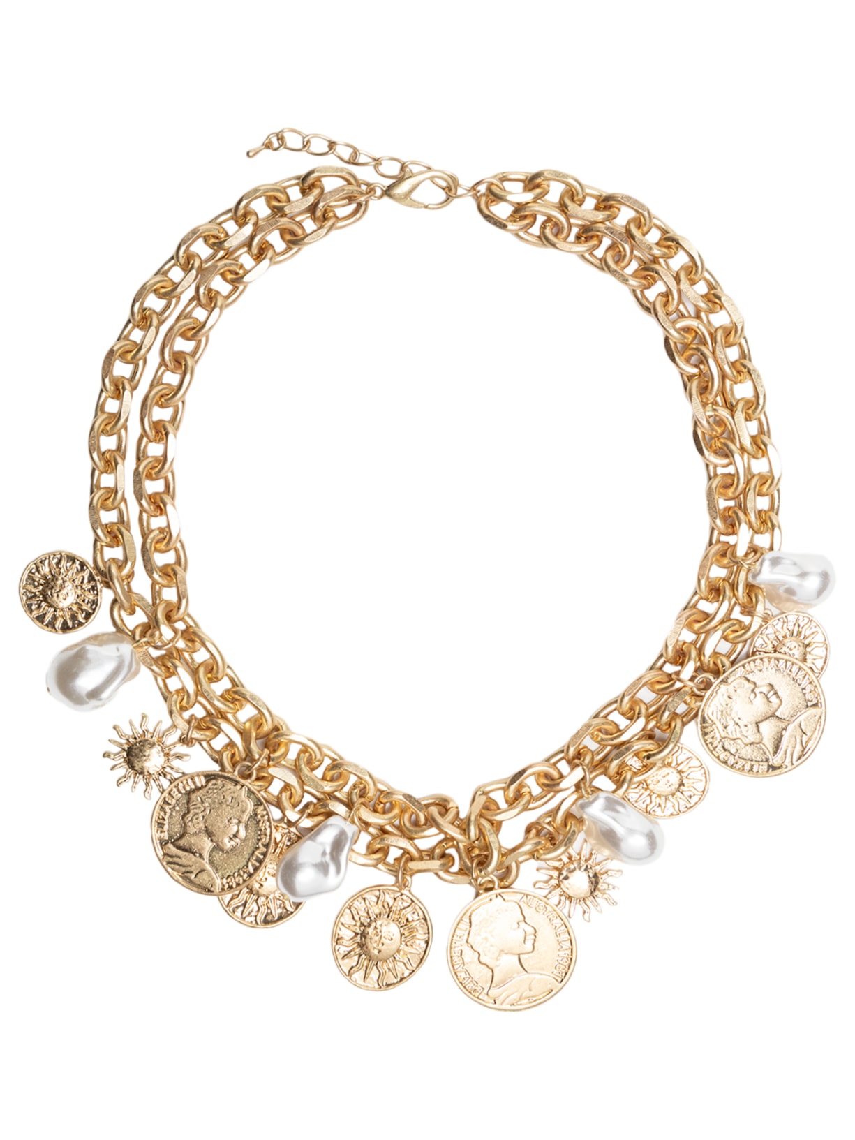 Colar Feminino Com Pingentes - Dourado