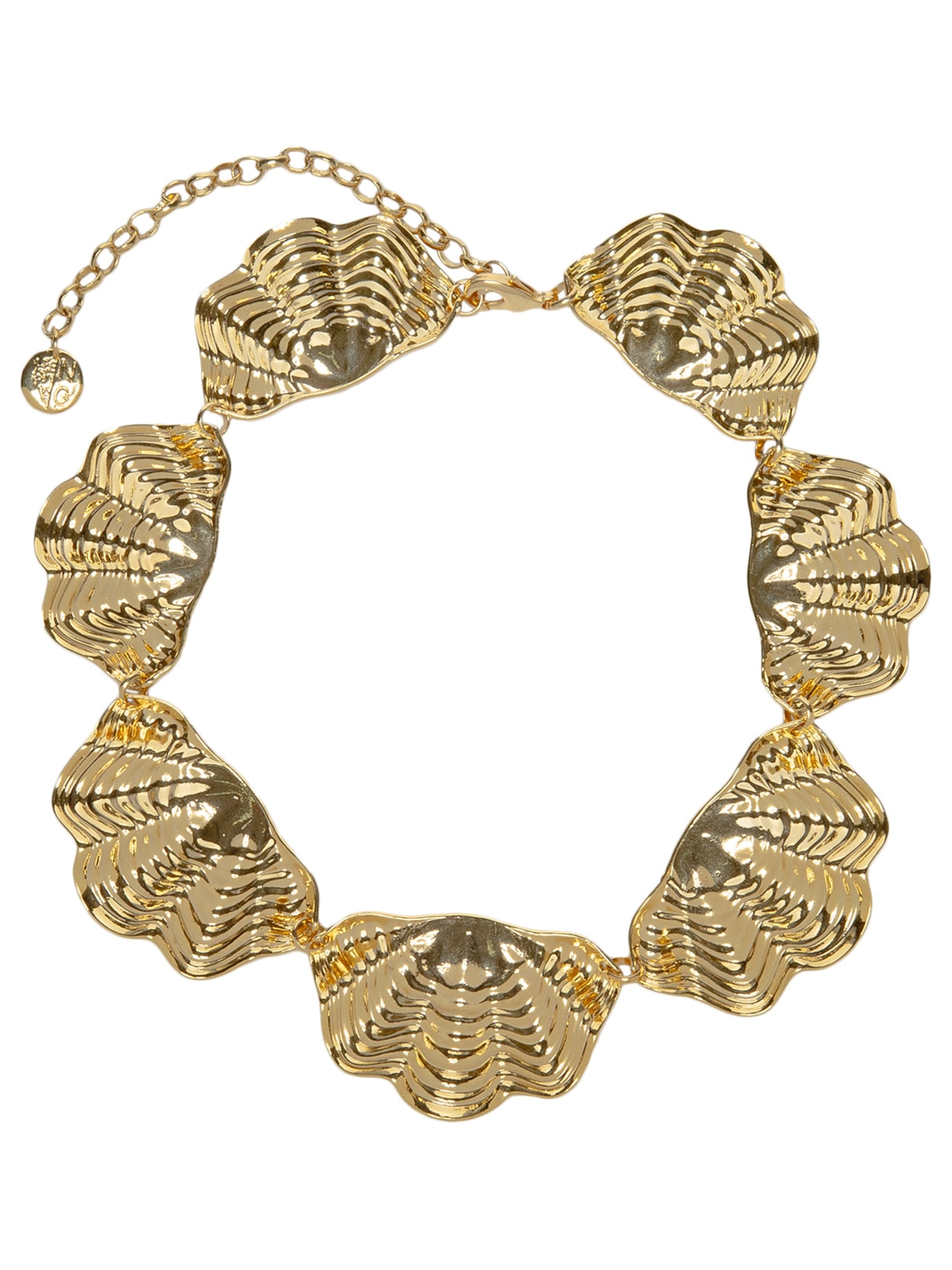 Colar Feminino Concha Em Metal Ajustável Mare Boho - Dourado