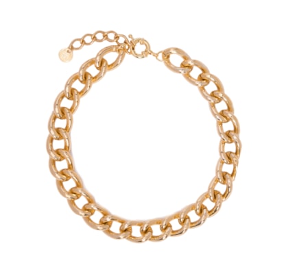 Colar Feminino Correntaria Intensidade Em Metal - Dourado