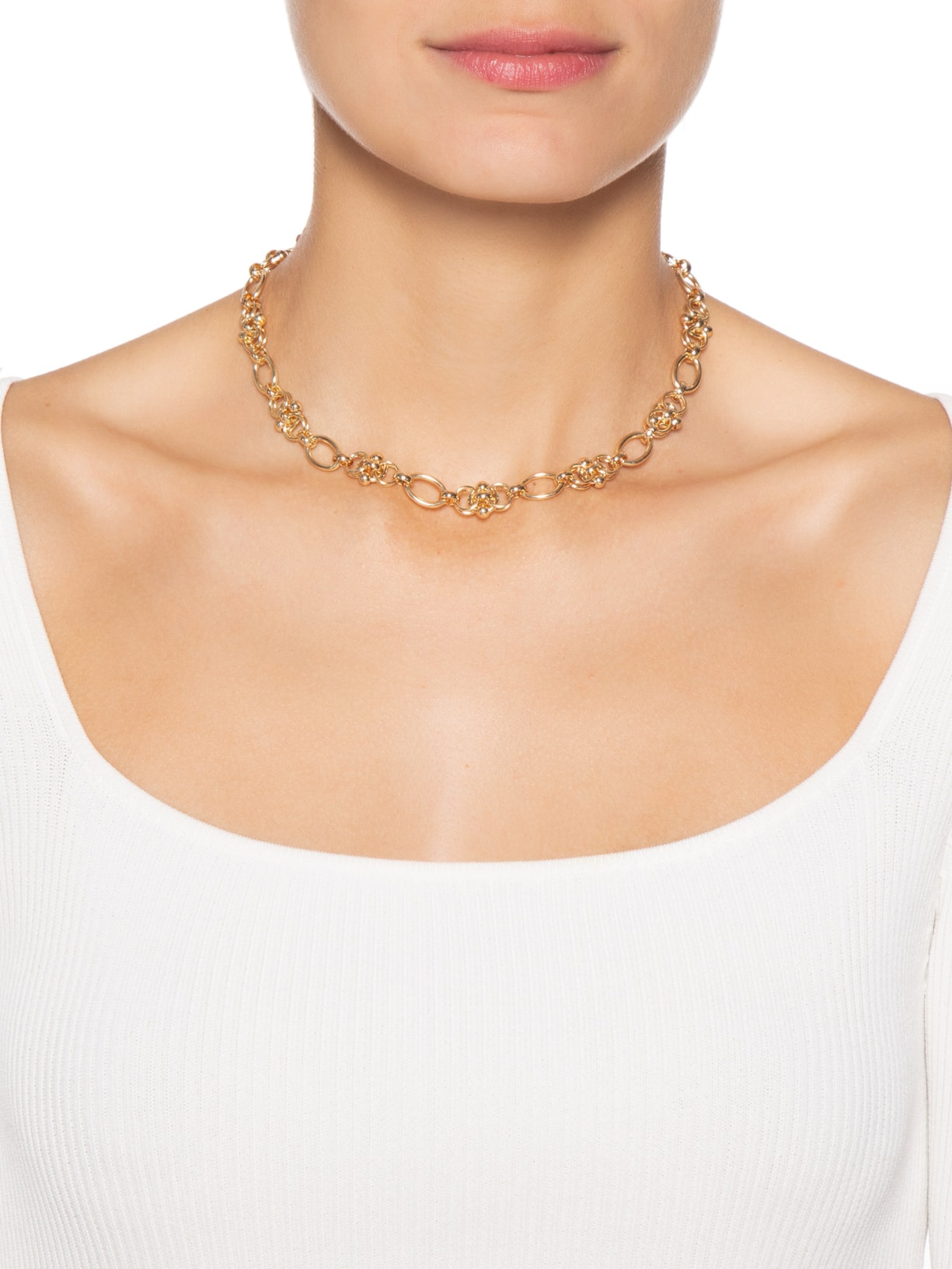 Colar Feminino Corrente Detalhada Dourado Basiq