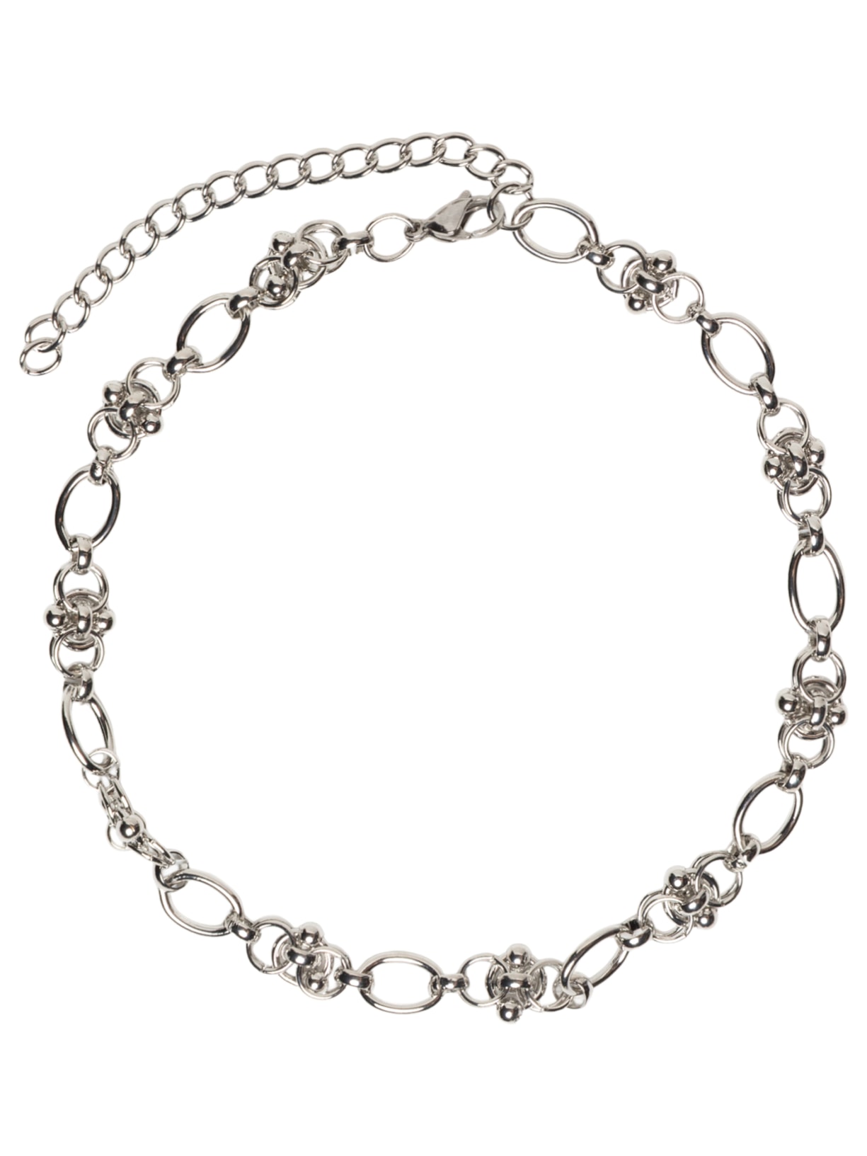 Colar Feminino Corrente Detalhada Prateado Basiq