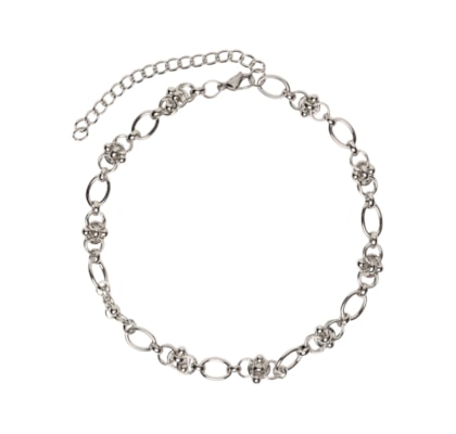 Colar Feminino Corrente Detalhada - Prateado