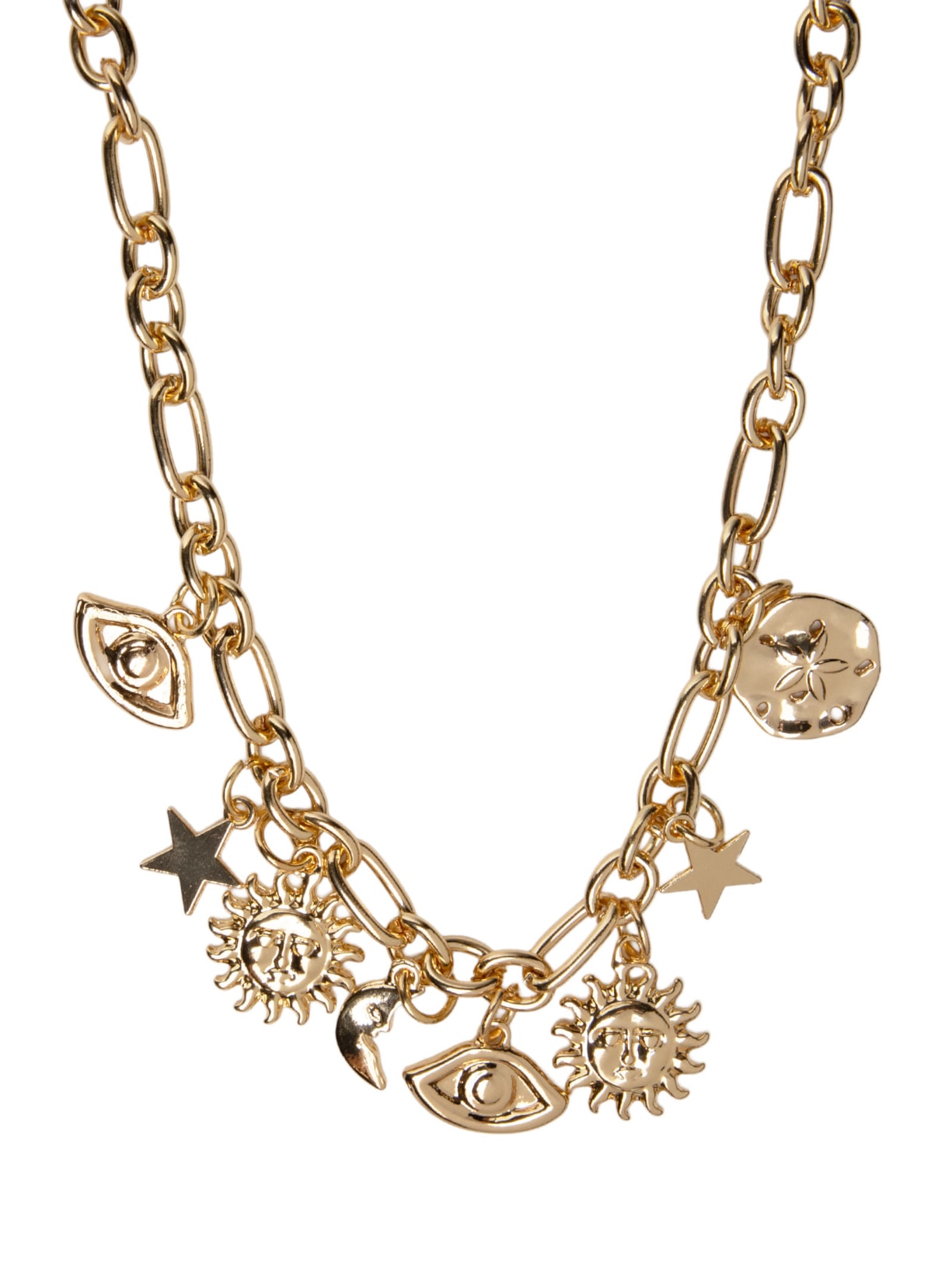 Colar Feminino Curto Com Pingentes Dourado Market 33