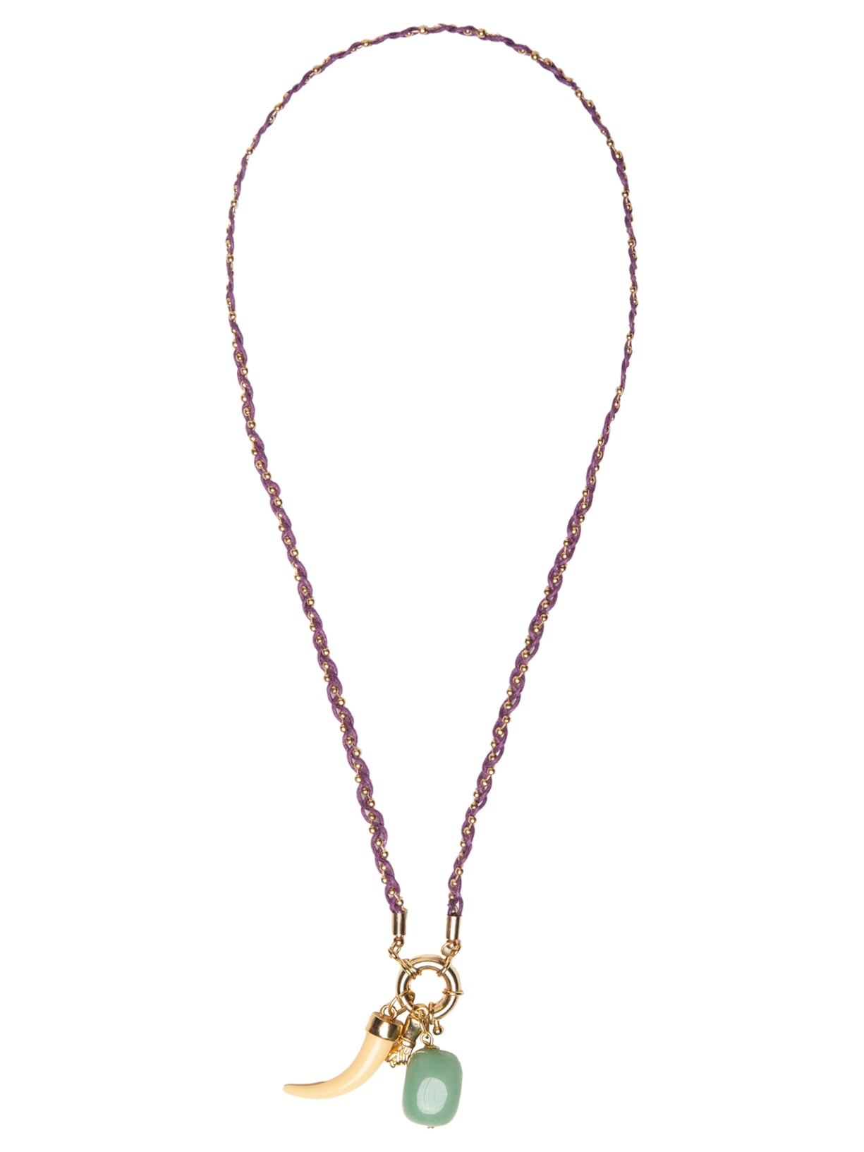 Colar Feminino Curto Dente Resina Roxo Maria Filó