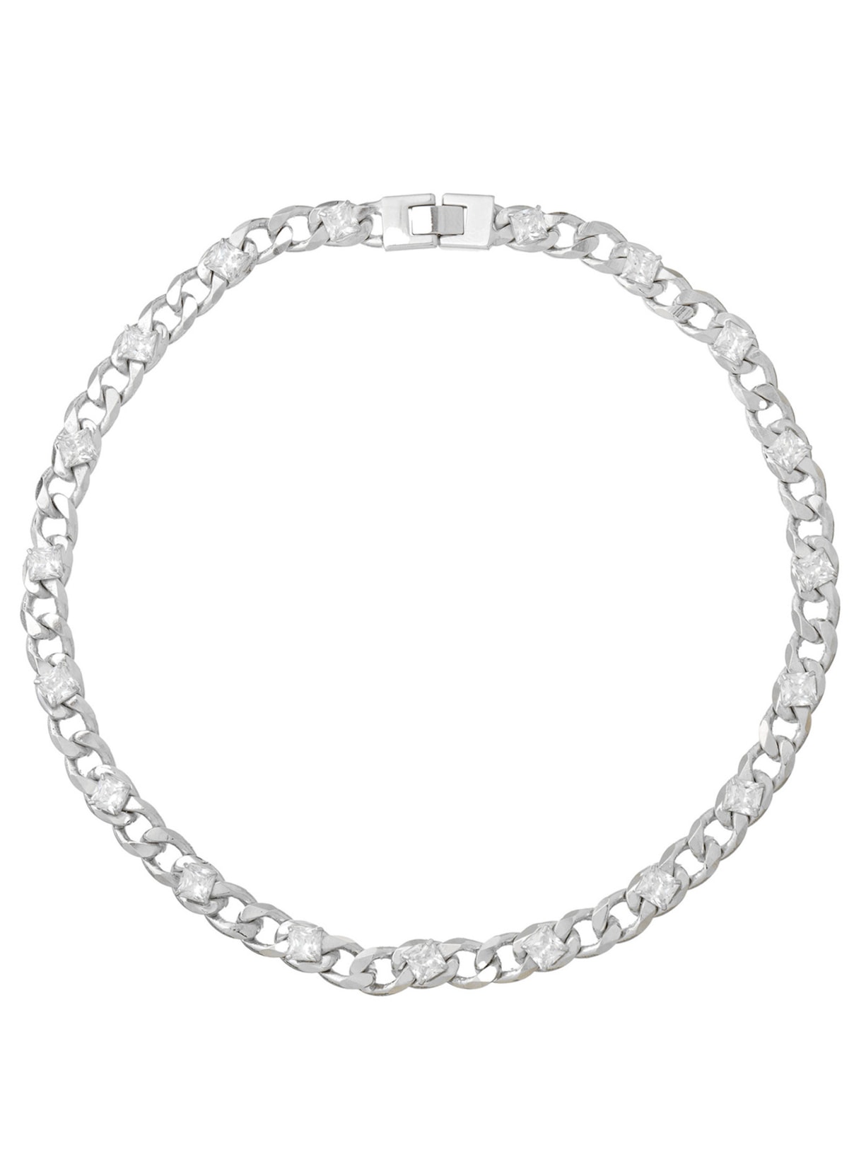 Colar Feminino Curto Grume Tabuleiro - Prata