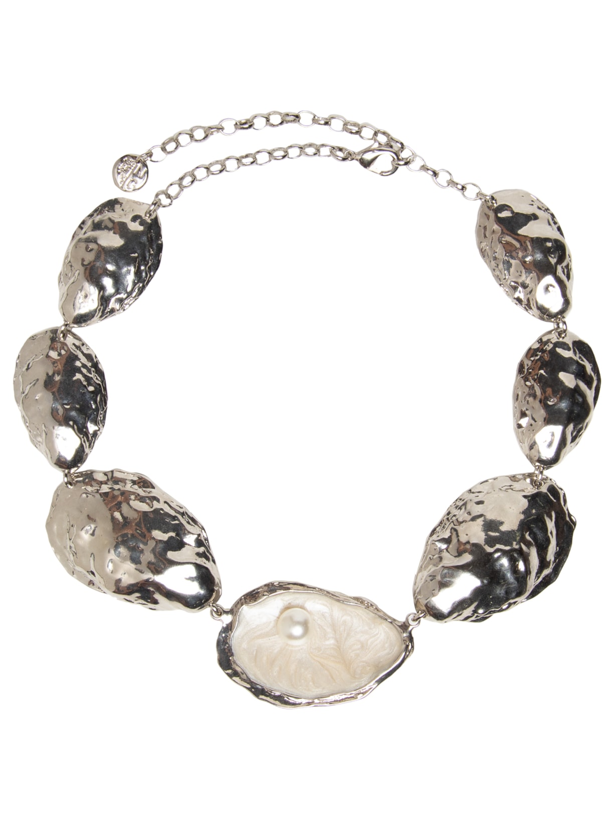 Colar Feminino Curto Multi Ostras Prateado Nádia Gimenes