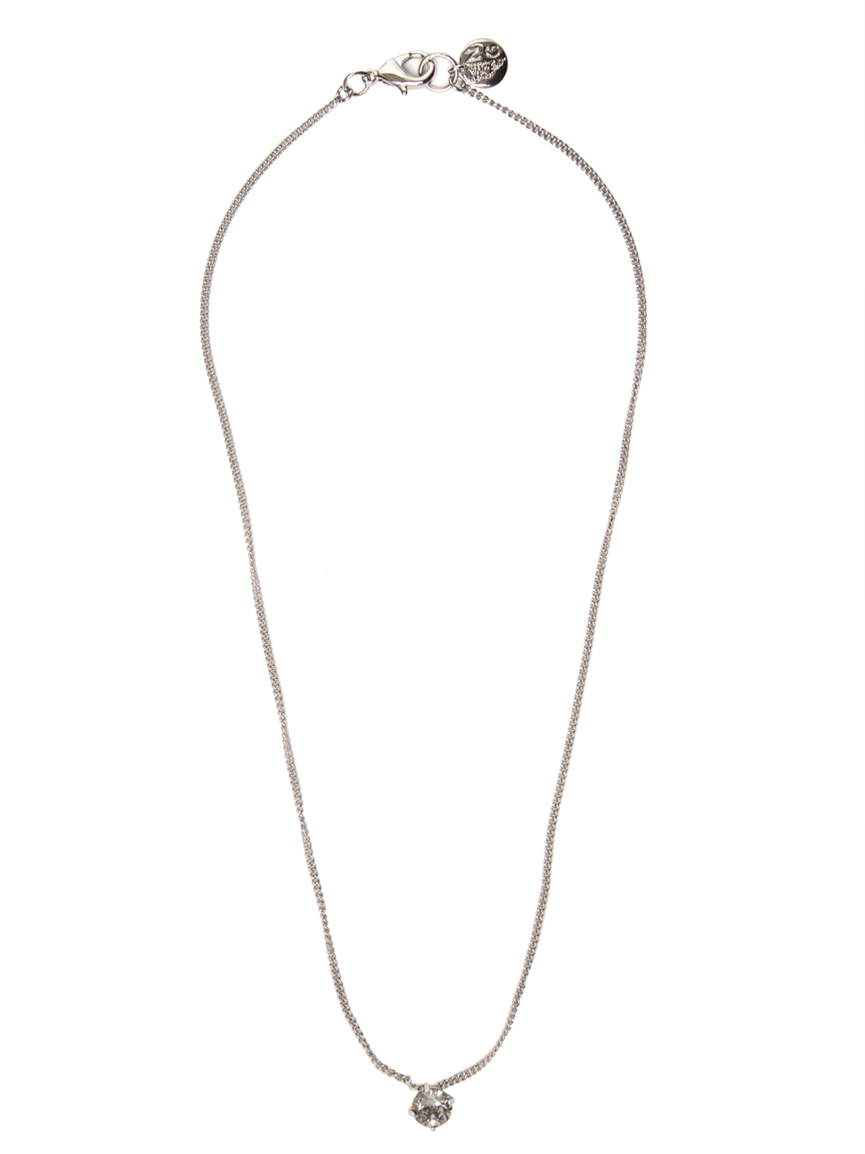 Colar Feminino Curto Ponto De Luz Pedra Fumê - Prata