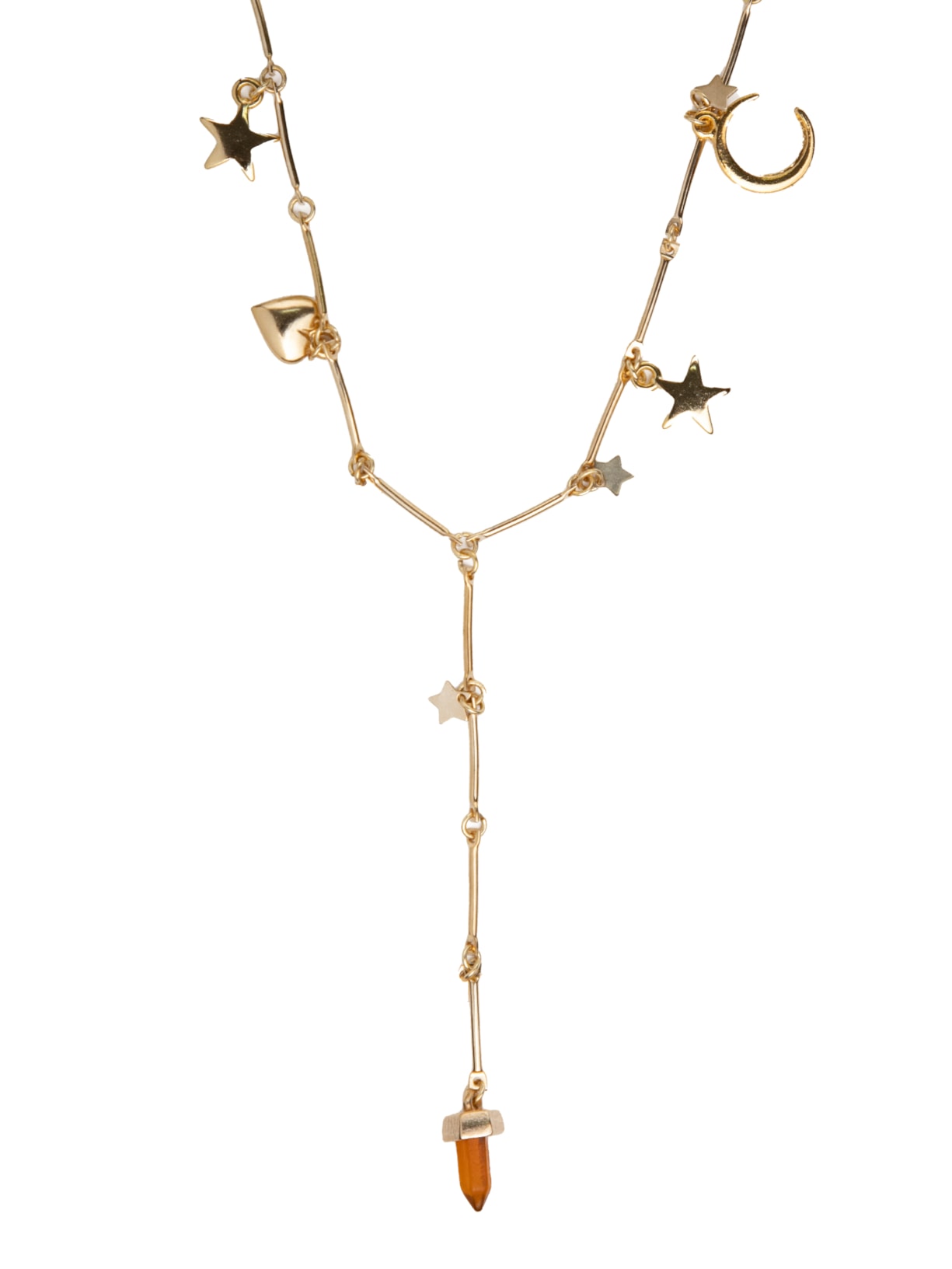 Colar Feminino Elementos Pedra Resina Dourado Dress To