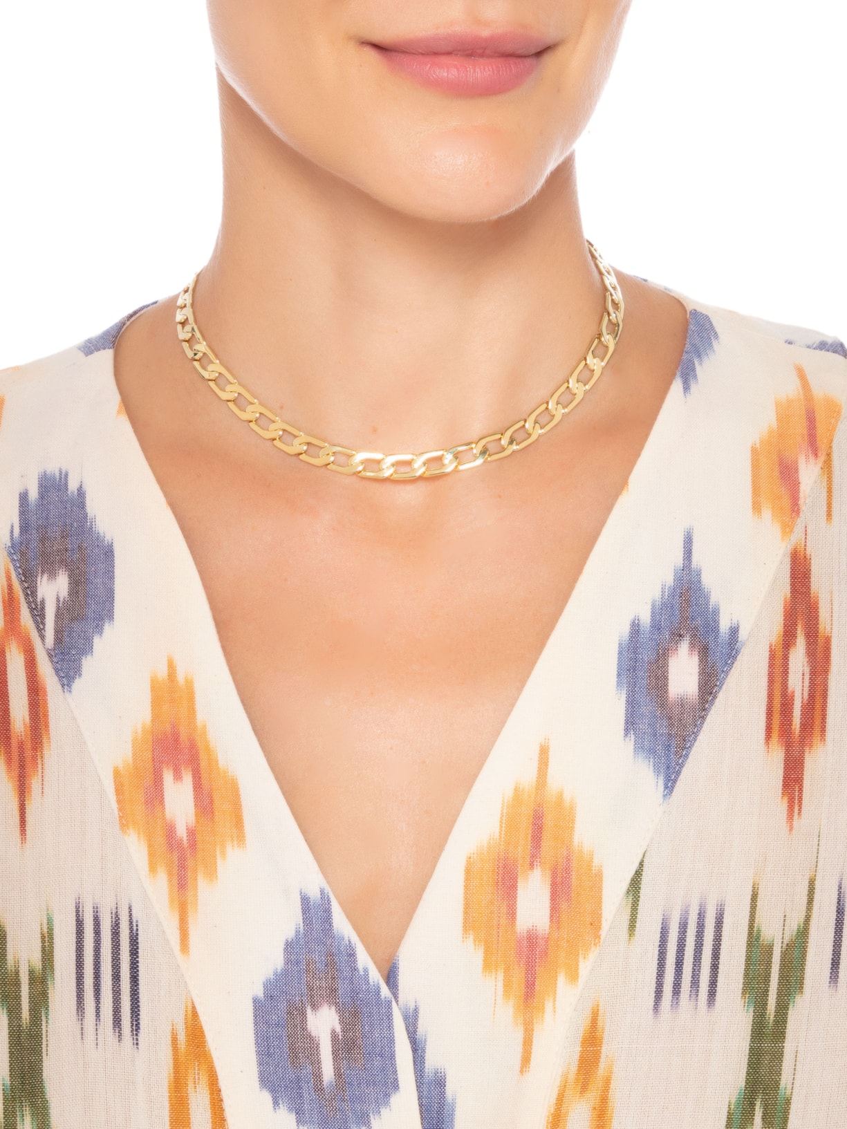 Colar Feminino Elos Eternos Em Metal Dourado  M.loures