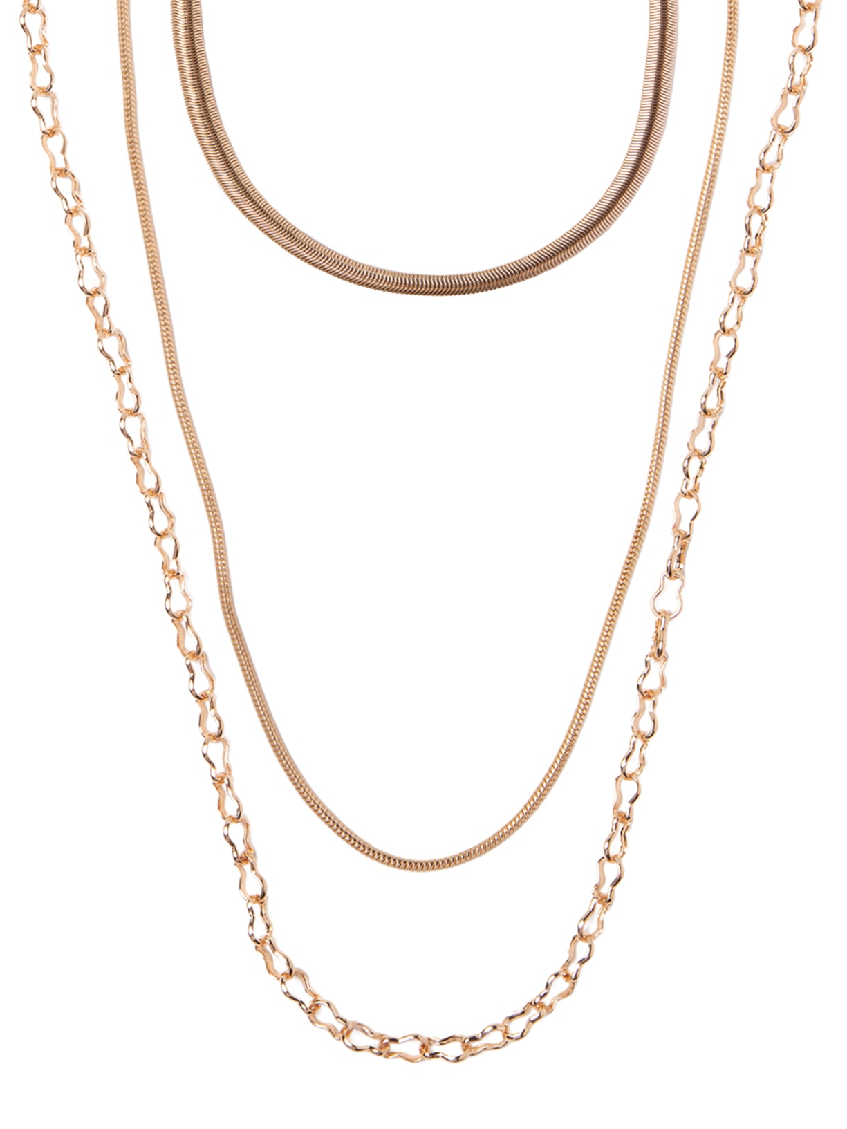 Colar Feminino Em Kit Trio Dourado Market 33