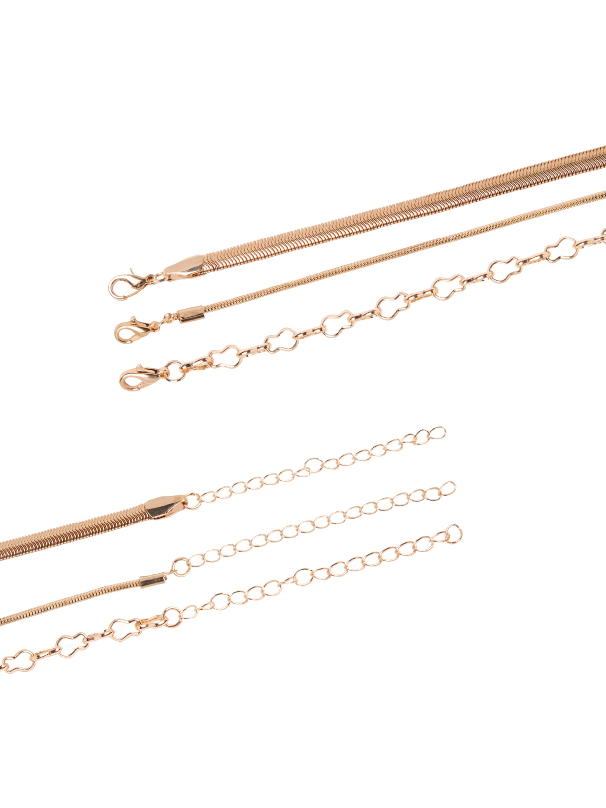 Colar Feminino Em Kit Trio Dourado Market 33