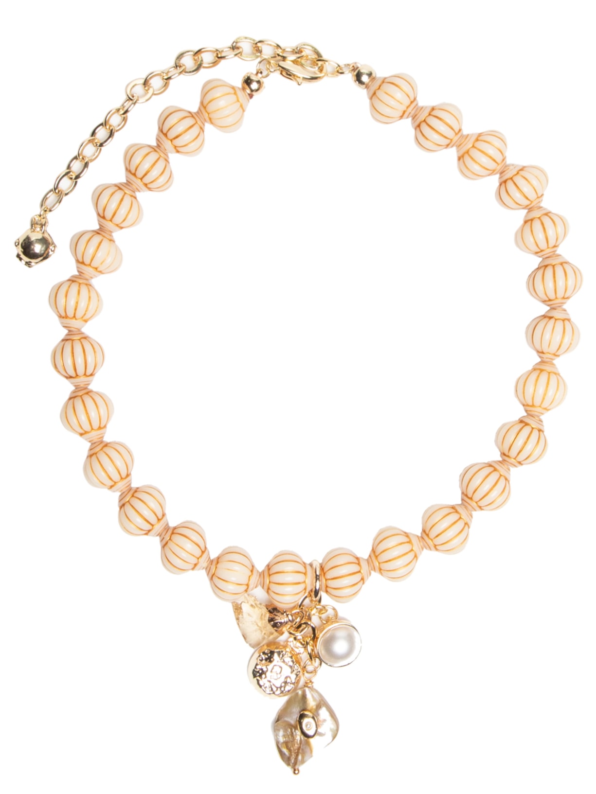 Colar Feminino Em Pedras - Bege