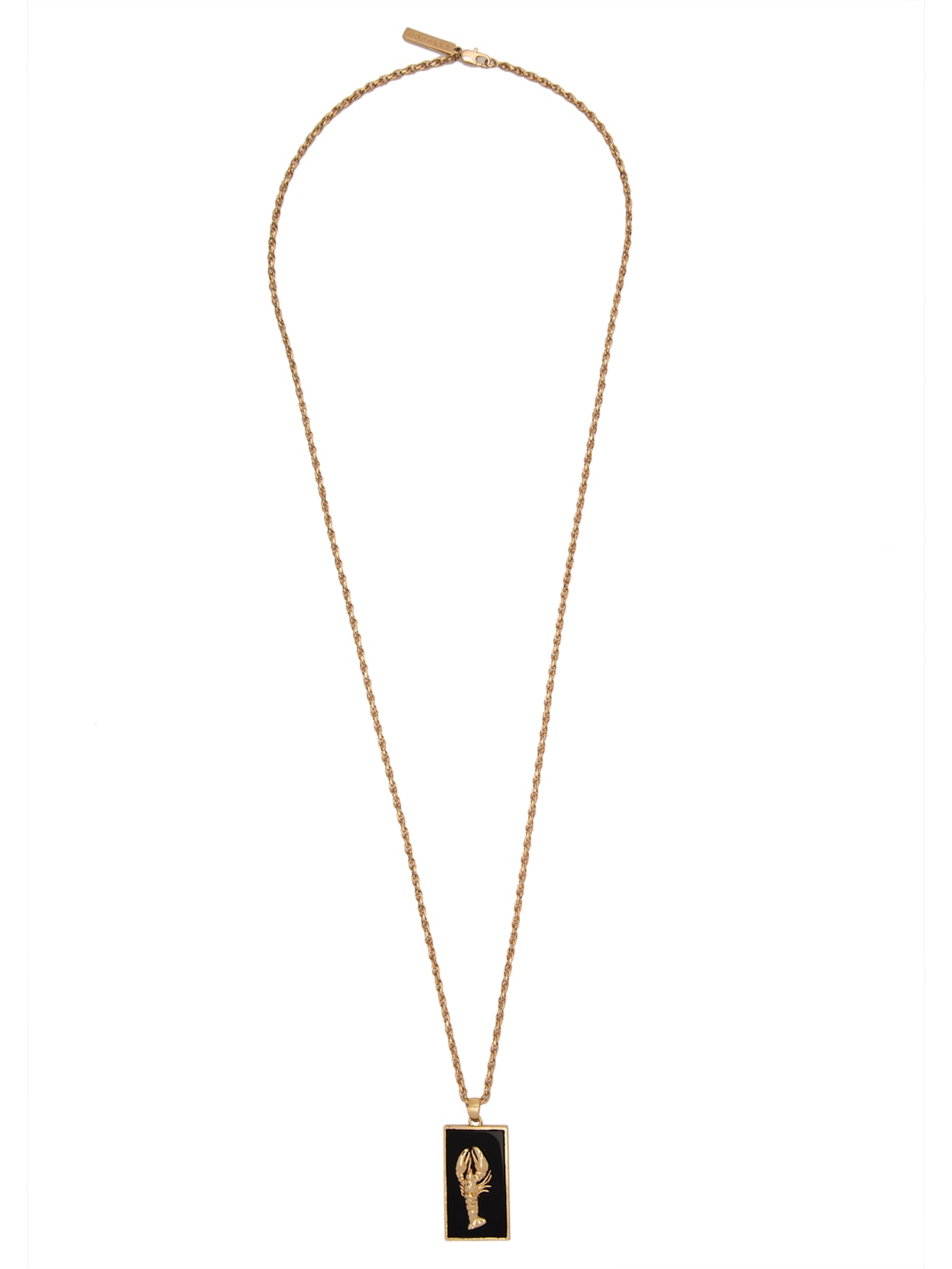 Colar Feminino Escapulário ônix Lagosta - Dourado