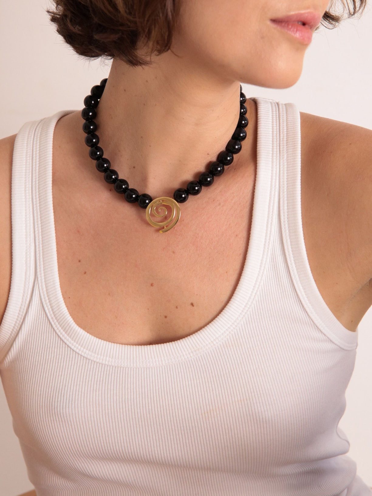 Colar Feminino Espiral Preto Luiza Dias 111