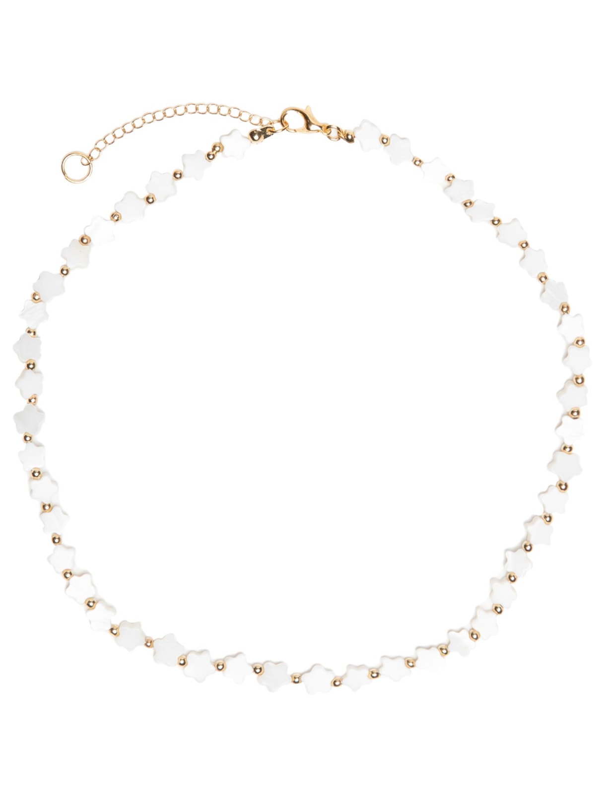 Colar Feminino Estrelinhas Pedraria - Off White