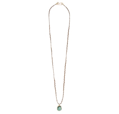Colar Feminino Fio Pedra Quartzo - Marrom