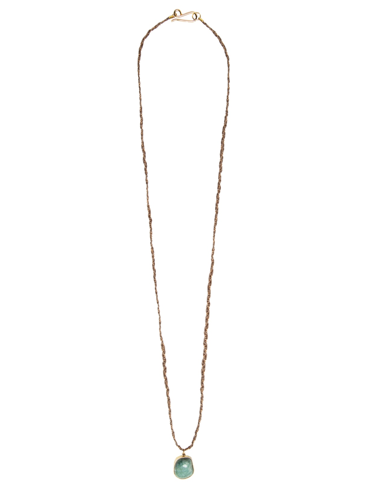 Colar Feminino Fio Pedra Quartzo - Marrom