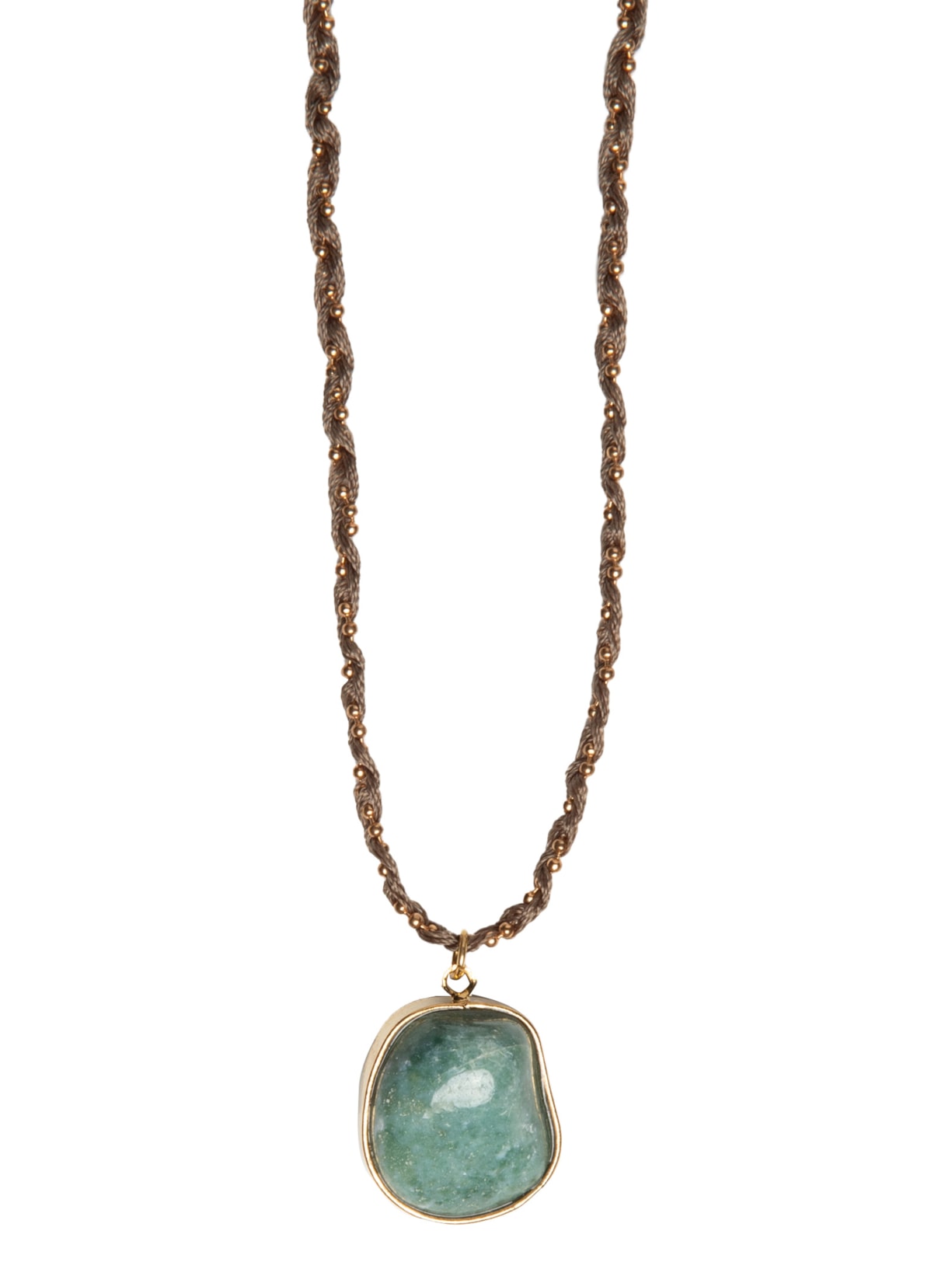 Colar Feminino Fio Pedra Quartzo Marrom Maria Filó