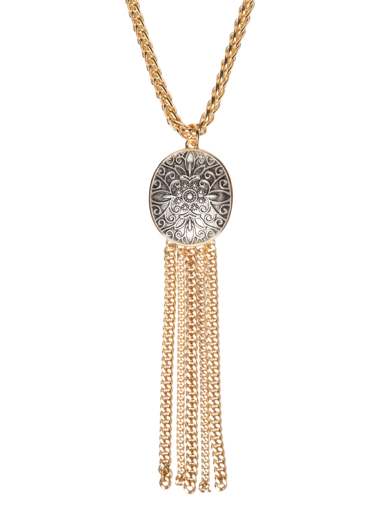 Colar Feminino Franjas Dourado Market 33