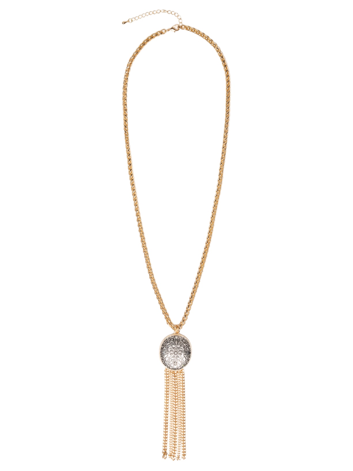 Colar Feminino Franjas Dourado Market 33