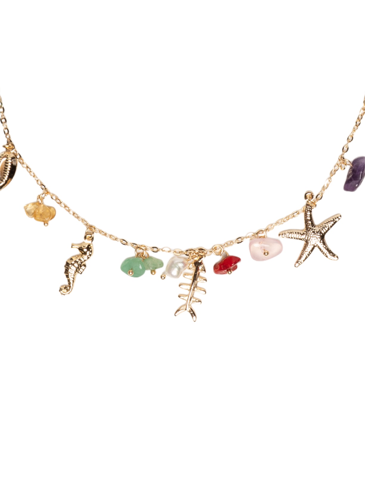 Colar Feminino Fundo Do Mar Dourado Market 33
