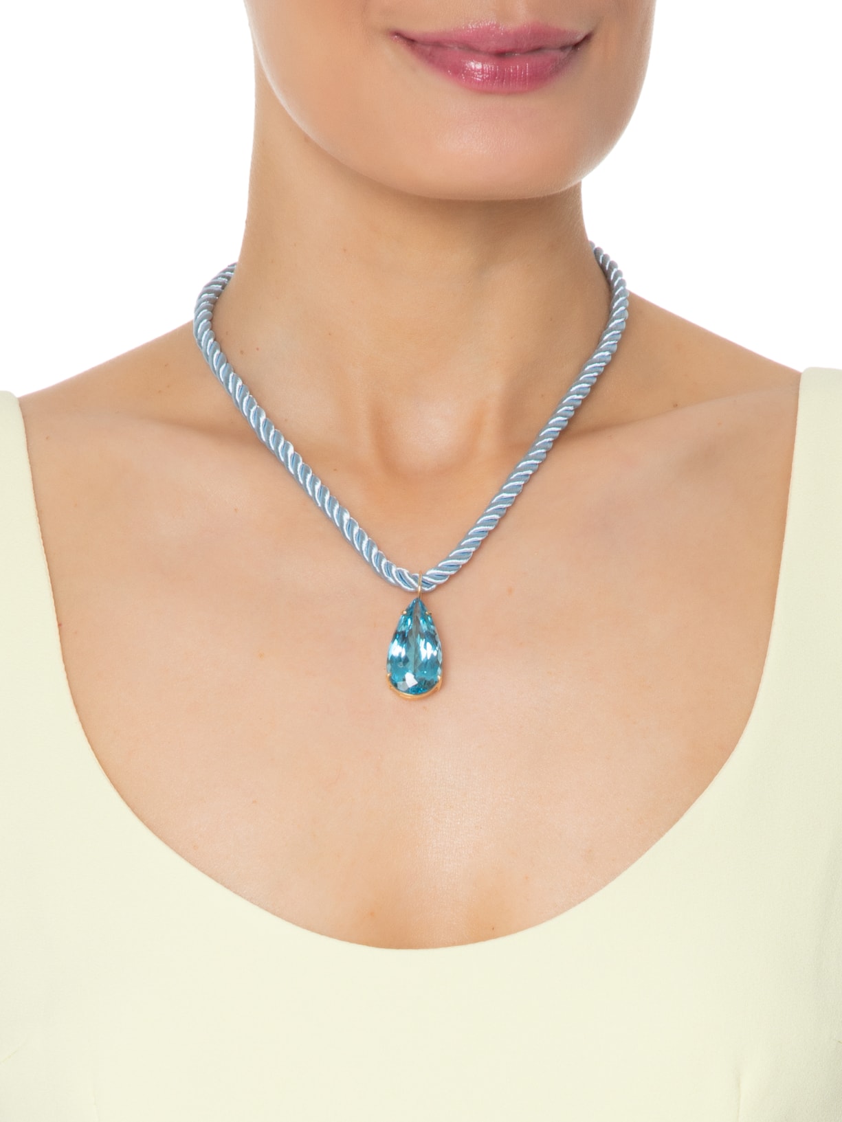 Colar Feminino Gota Topázio Azul Juliana Accioly