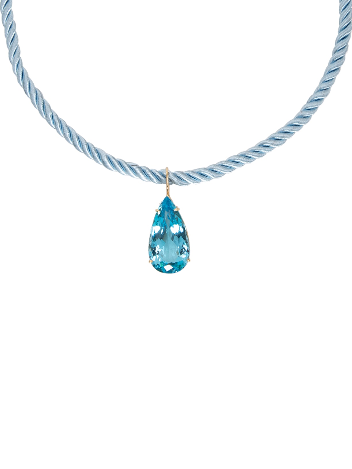 Colar Feminino Gota Topázio Azul Juliana Accioly