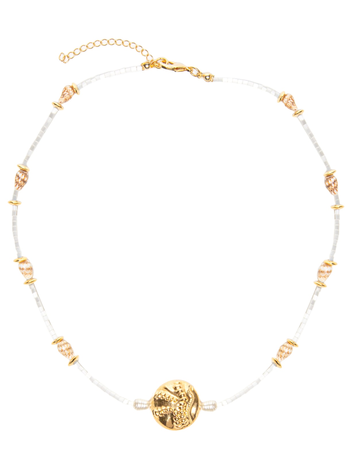 Colar Feminino Infinito com Pingente de Ouro - Off White