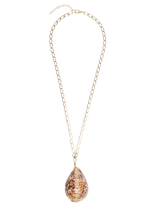 Colar Feminino Longo Maxi Búzio - Dourado