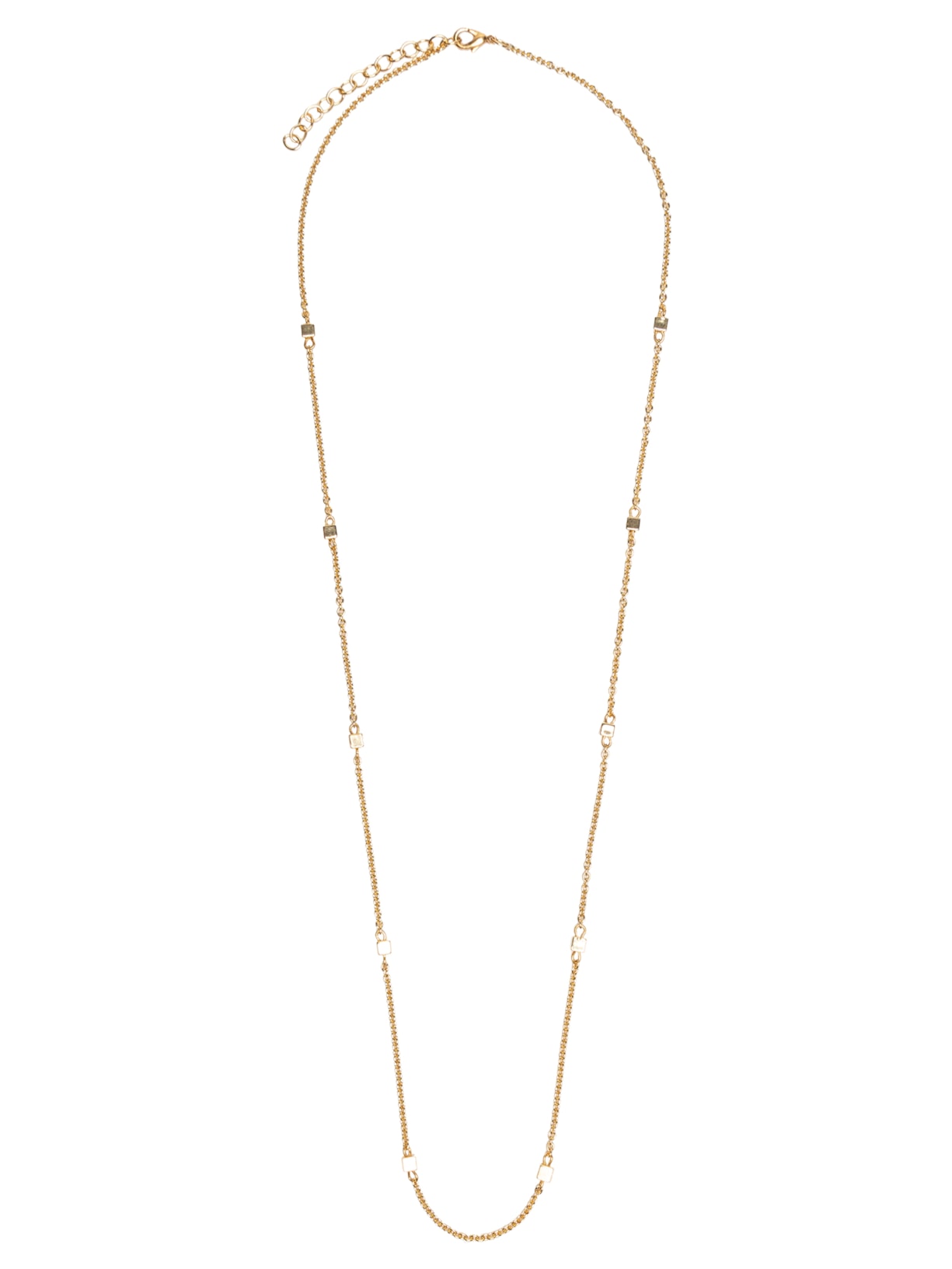 Colar Feminino Longo Quadradinhos - Dourado