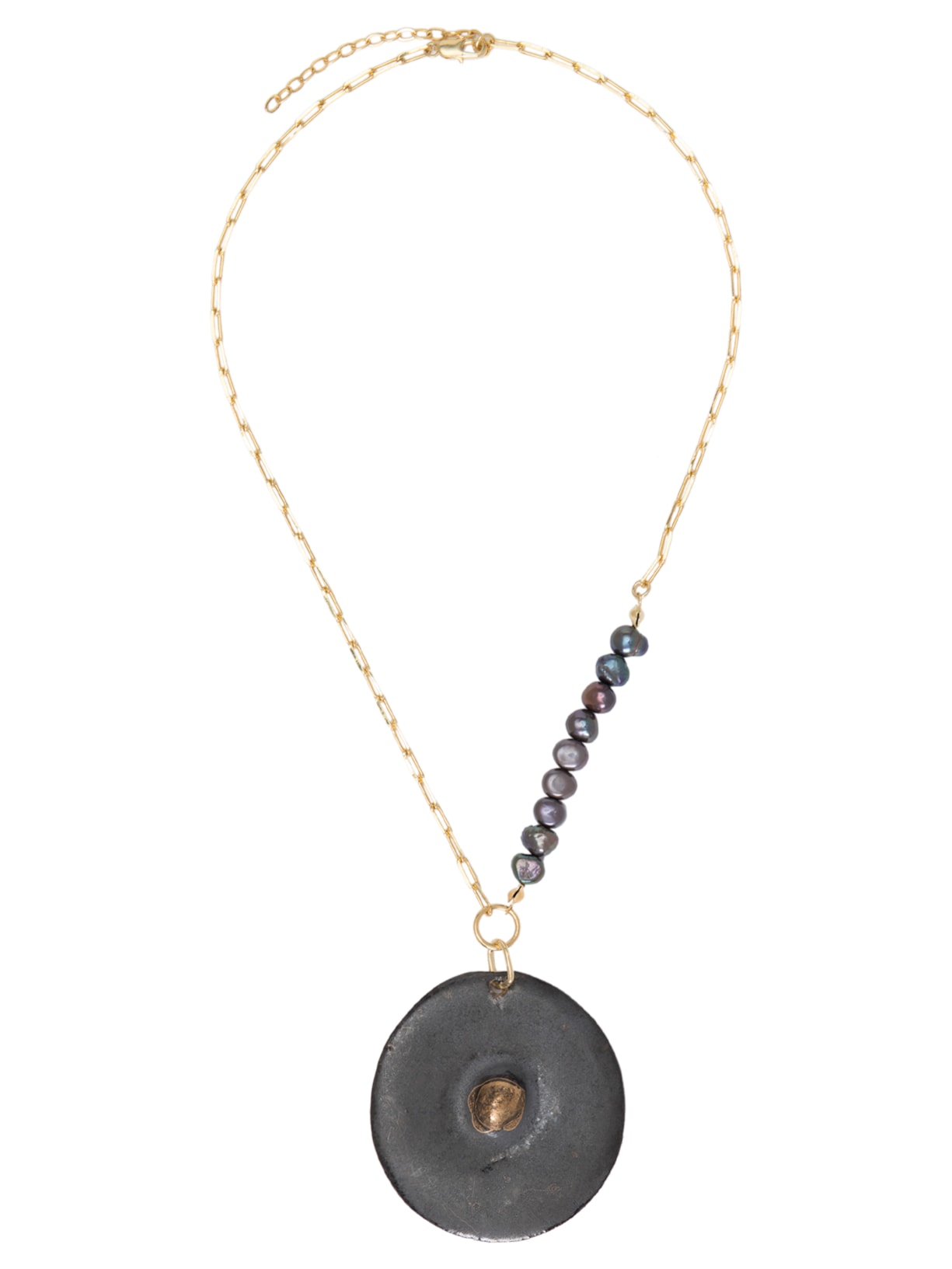 Colar Feminino Mamilo Cerâmica Perla Dourado Ímpar Ateliê