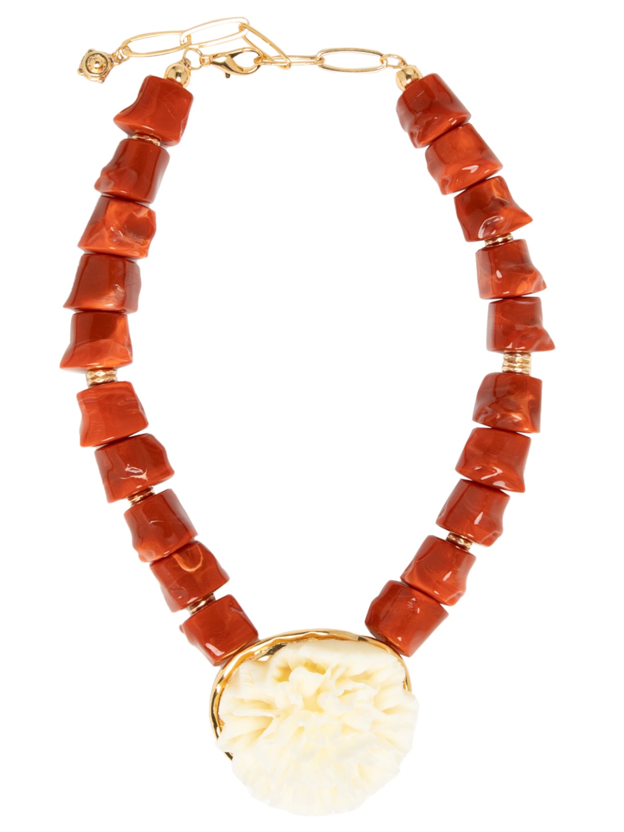 Colar Feminino Maxi Com Pedras - Vermelho